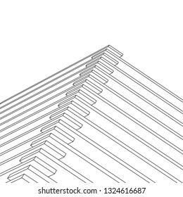 architecture abstract, 3d illustration