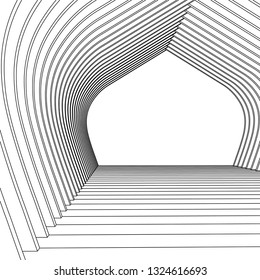 architecture abstract, 3d illustration