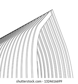 architecture abstract, 3d illustration