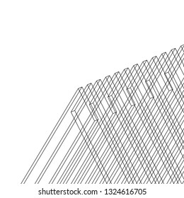 architecture abstract, 3d illustration