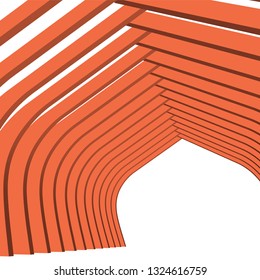 architecture abstract, 3d illustration