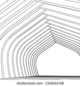 architecture abstract, 3d illustration