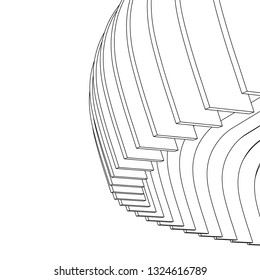 architecture abstract, 3d illustration