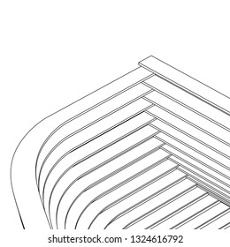 architecture abstract, 3d illustration