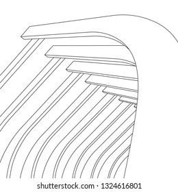 architecture abstract, 3d illustration