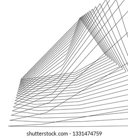 architecture abstract 3d illustration