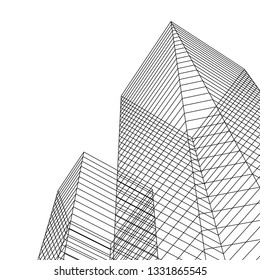 architecture abstract 3d illustration