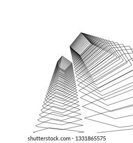 architecture abstract 3d illustration