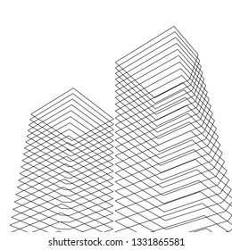 architecture abstract 3d illustration