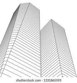 architecture abstract 3d illustration