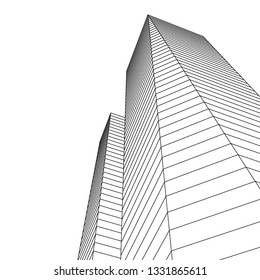 architecture abstract 3d illustration