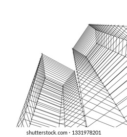 architecture abstract 3d illustration
