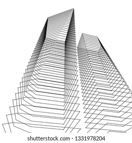 architecture abstract 3d illustration
