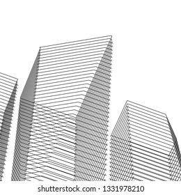 architecture abstract 3d illustration