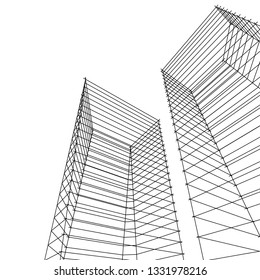 architecture abstract 3d illustration