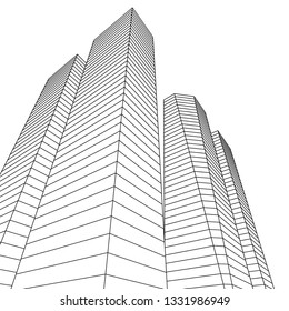 architecture abstract 3d illustration
