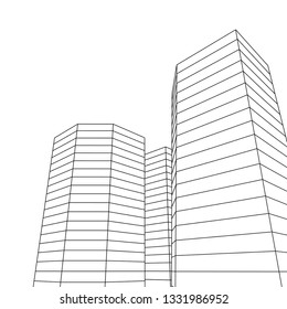 architecture abstract 3d illustration