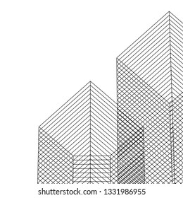 architecture abstract 3d illustration