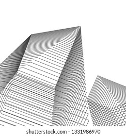 architecture abstract 3d illustration