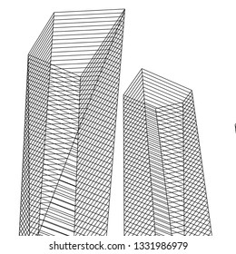 architecture abstract 3d illustration
