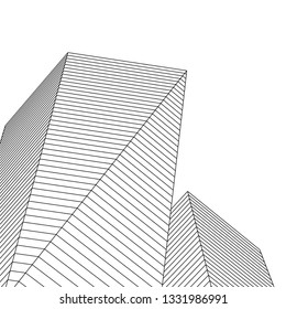 architecture abstract 3d illustration
