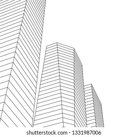 architecture abstract 3d illustration