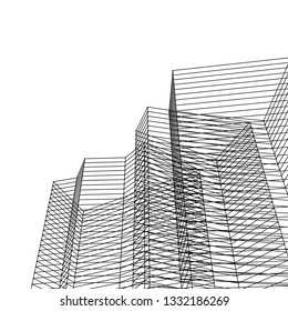 architecture abstract 3d illustration