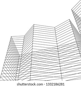 architecture abstract 3d illustration