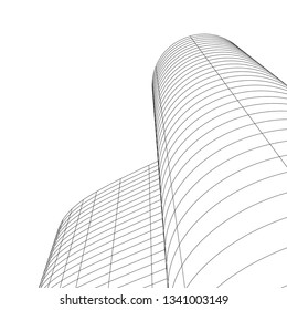 architecture abstract, 3d illustration