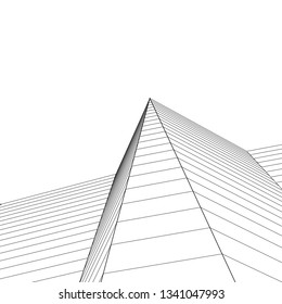 architecture abstract, 3d illustration
