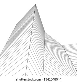 architecture abstract, 3d illustration