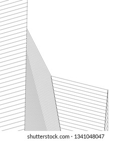 architecture abstract, 3d illustration