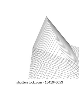 architecture abstract, 3d illustration