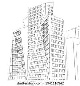 architecture abstract, 3d illustration