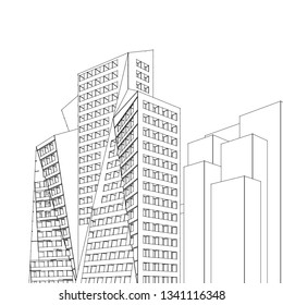 architecture abstract, 3d illustration