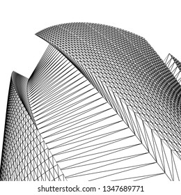 architecture abstract, 3d illustration