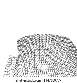 architecture abstract, 3d illustration