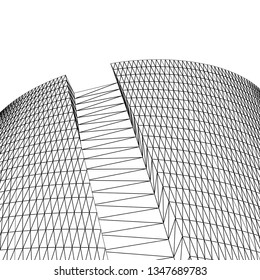 architecture abstract, 3d illustration