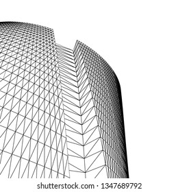 architecture abstract, 3d illustration