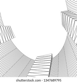 architecture abstract, 3d illustration