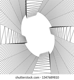 architecture abstract, 3d illustration