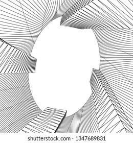 architecture abstract, 3d illustration