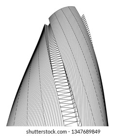architecture abstract, 3d illustration