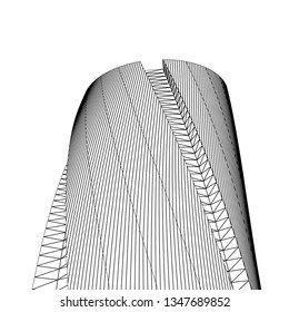 architecture abstract, 3d illustration