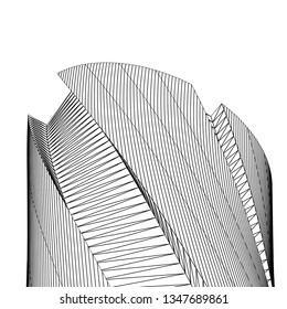 architecture abstract, 3d illustration