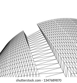 architecture abstract, 3d illustration