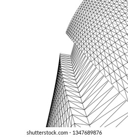 architecture abstract, 3d illustration