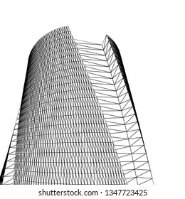 architecture abstract, 3d illustration