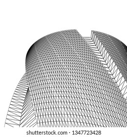 architecture abstract, 3d illustration