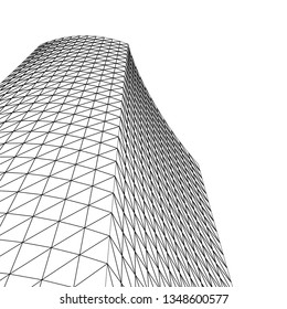 architecture abstract, 3d illustration